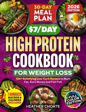 The $7/Day High Protein Cookbook for Weight Loss: 124 Easy Low Carb Recipes + 30-Day Meal by Heather Choate