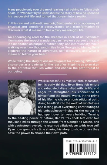 Wander: A Memoir of Letting go by Ryan Benz