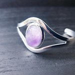 Amethyst Bangle, Adjustable Silver Plated Bracelet, February Birthstone, Prom, Cosplay, Gemstone Jewelry, Birthday Gift - Image 4