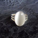 Bella's Ring, White Faux Opal Moonstone, Twilight Inspired Jewelry, Adjustable