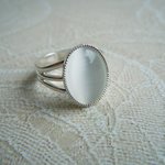 Bella's Ring, White Faux Opal Moonstone, Twilight Inspired Jewelry, Adjustable - Image 3