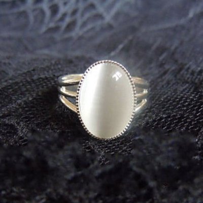 Bella's Ring, White Faux Opal Moonstone, Twilight Inspired Jewelry, Adjustable