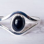 Black Onyx Adjustable Cuff Bangle Bracelet - Statement Cuff, Gemstone Jewelry Gift - Image 4