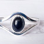 Black Onyx Adjustable Cuff Bangle Bracelet - Statement Cuff, Gemstone Jewelry Gift - Image 3