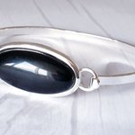 Black Onyx Bangle Bracelet, Statement Cuff, Womens Gifts, Chakra Jewellery - Image 4