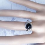 Black Onyx Stacking Ring, Wire Wrapped, Hypoallergenic Stainless Steel,  Handmade Jewellery - Image 7