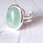 Green Aventurine Adjustable Ring, Healing Gemstone, Heart Chakra, Boho Jewelry