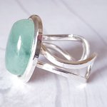 Green Aventurine Adjustable Ring, Healing Gemstone, Heart Chakra, Boho Jewelry - Image 3