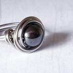 Hematite Stacking Ring, Wire Wrapped Ring, Hypoallergenic Stainless Steel, Handmade Jewellery - Image 4