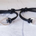 Infinity Bracelet, Black Leather, Adjustable, Relationship Jewelry, Love Symbol - Image 4