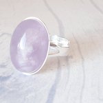 Pale Amethyst Ring, Sterling Silver, Adjustable Statement Jewelry, February Birthstone Lilac Gemstone - Image 5