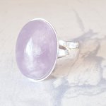 Pale Amethyst Ring, Sterling Silver, Adjustable Statement Jewelry, February Birthstone Lilac Gemstone - Image 2