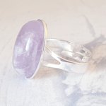 Pale Amethyst Ring, Sterling Silver, Adjustable Statement Jewelry, February Birthstone Lilac Gemstone - Image 8