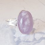 Pale Amethyst Ring, Sterling Silver, Adjustable Statement Jewelry, February Birthstone Lilac Gemstone - Image 3