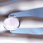 Rose Quartz Adjustable Silver Ring, Love Gemstone, Heart Chakra Crystal, Boho Jewelry - Image 5