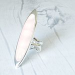 Rose Quartz Cuff Ring: Adjustable Boho Statement Jewelry - Image 6