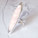 Rose Quartz Cuff Ring: Adjustable Boho Statement Jewelry - Image 8