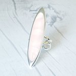 Rose Quartz Cuff Ring: Adjustable Boho Statement Jewelry - Image 2