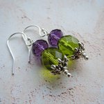 Scottish Thistle Crystal Earrings, Sterling Silver, Flower of Scotland, Bride Jewelry - Image 4