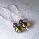 Scottish Thistle Earrings, Handmade Bride Gift, National Emblem of Scotland, Crystal Jewelry - Image 2