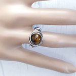 Tigers Eye Stacking Ring, Wire Wrapped, Hypoallergenic Stainless Steel, Handmade Jewellery - Image 6
