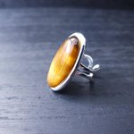 Tigers Eye Statement Ring, Adjustable, Silver Plated, Boho, Chakra Jewellery - Image 6
