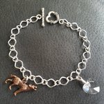 Twilight Inspired Wolf Heart Charm Bracelet, Swarovski Crystal, Bella Swan Jewelry, Vampire Fan Gift, Giftboxed
